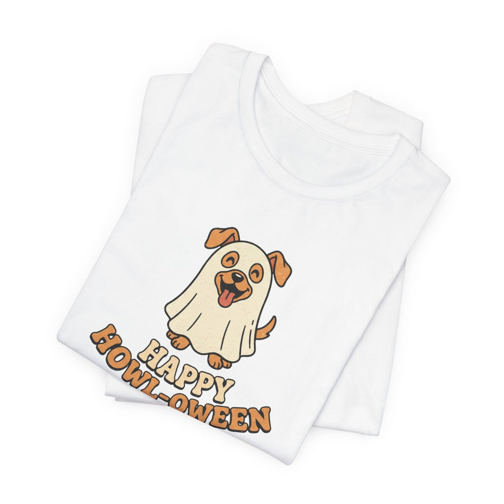 Happy Howl-oween Tee | Funny Dog Ghost Halloween Shirt