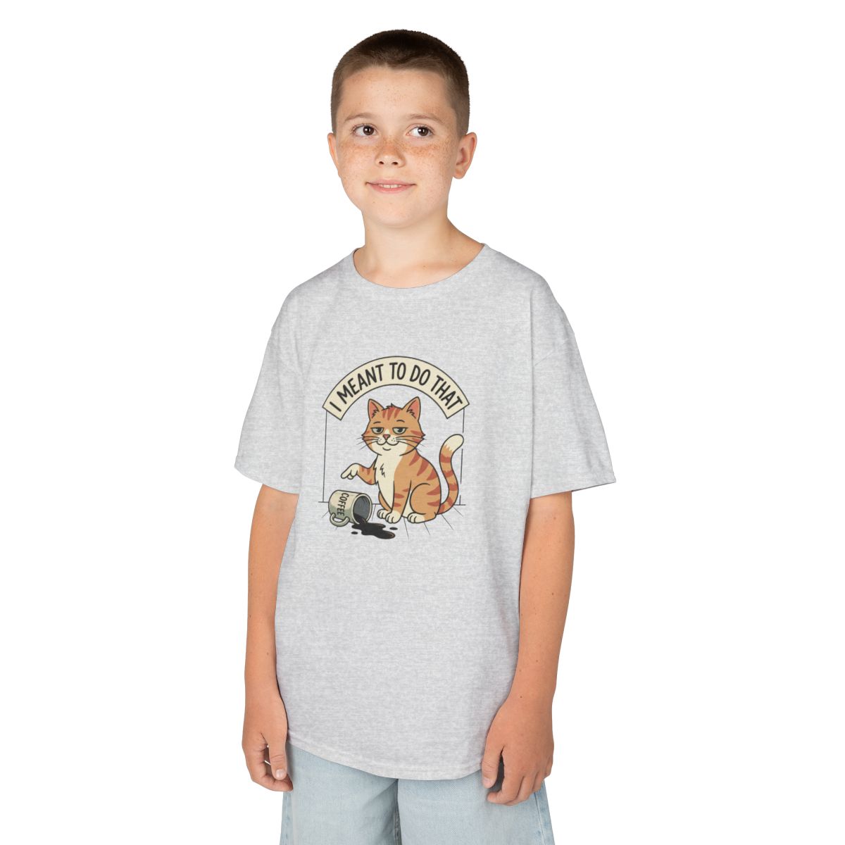 I Meant To Do That Kids Tee | Funny Youth Cat Graphic