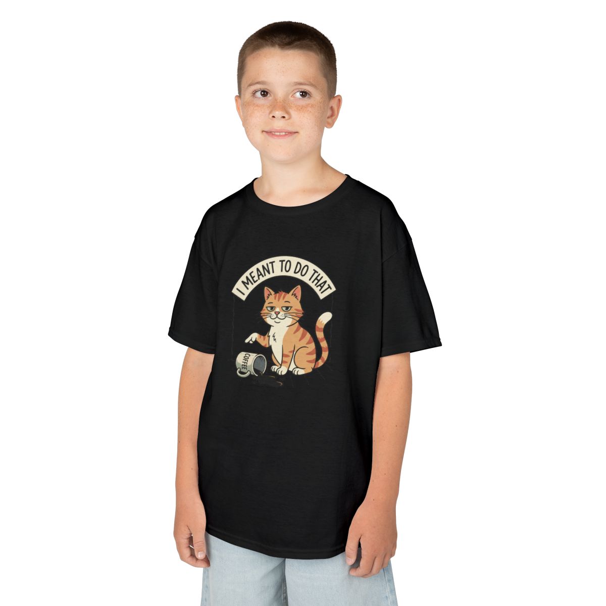 I Meant To Do That Kids Tee | Funny Youth Cat Graphic