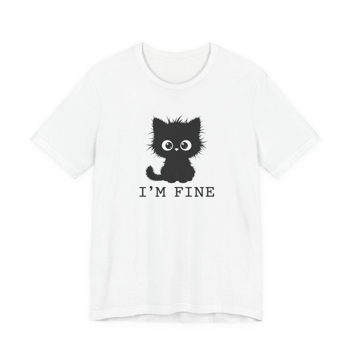 I'm Fine Cat Tee | Funny Spooky Black Cat Halloween Shirt