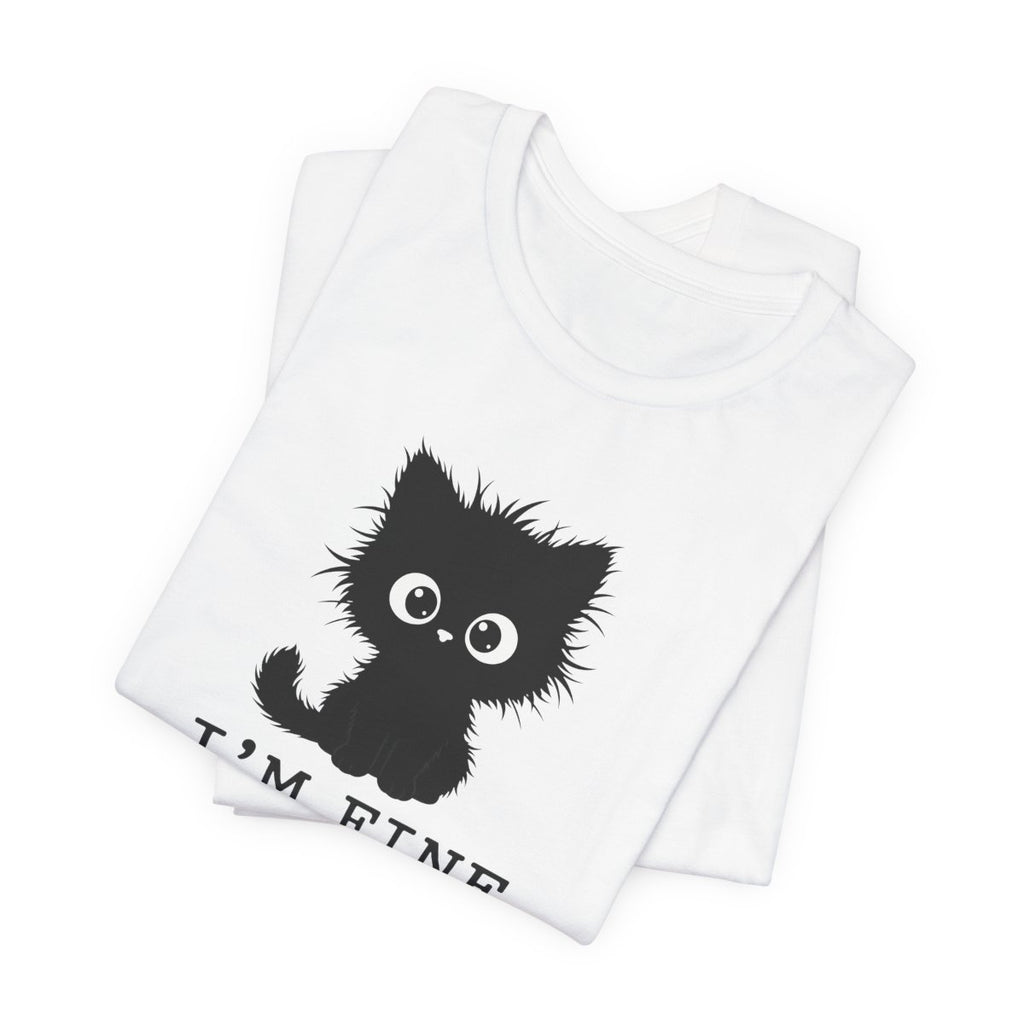 I'm Fine Cat Tee | Funny Spooky Black Cat Halloween Shirt