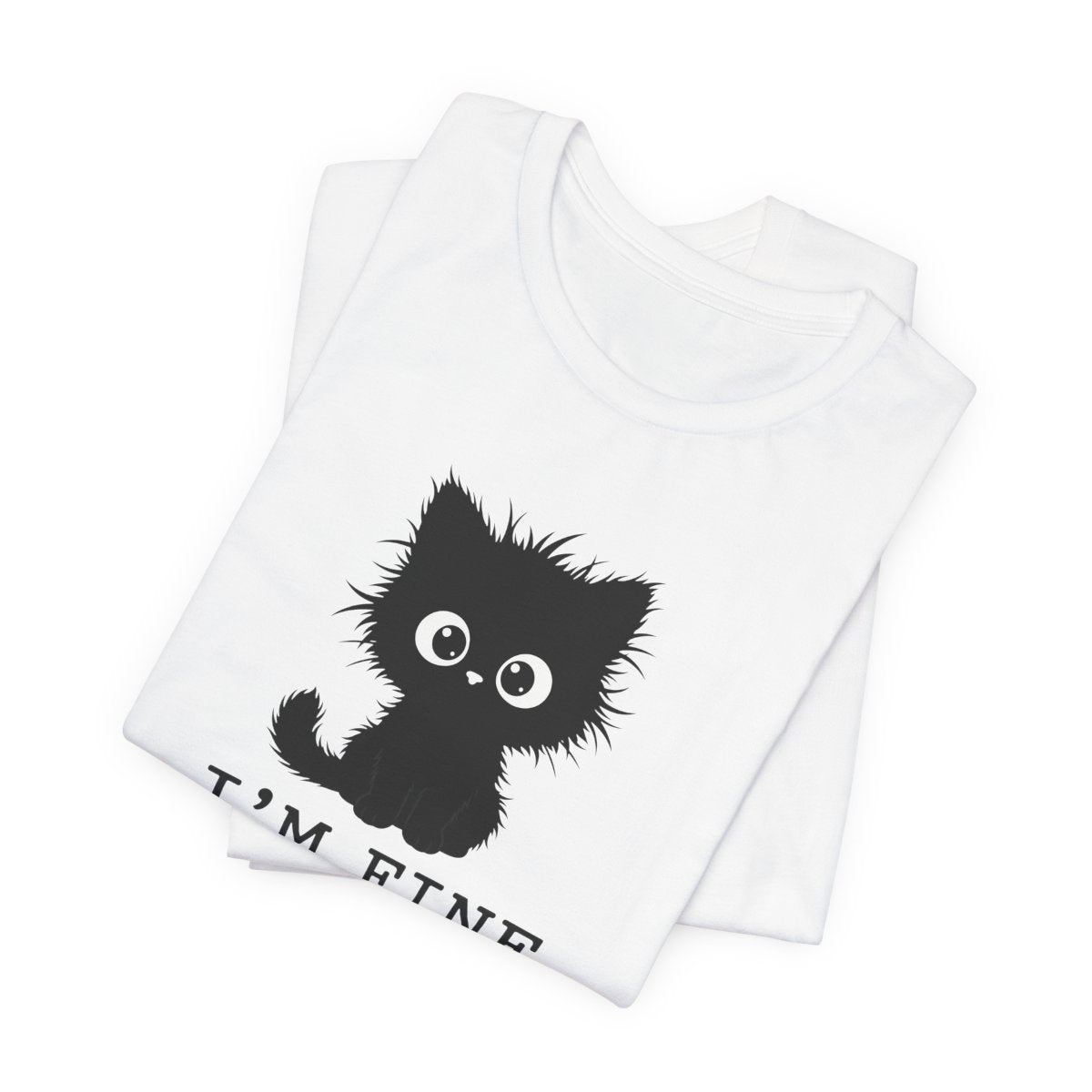 I'm Fine Cat Tee | Funny Spooky Black Cat Halloween Shirt