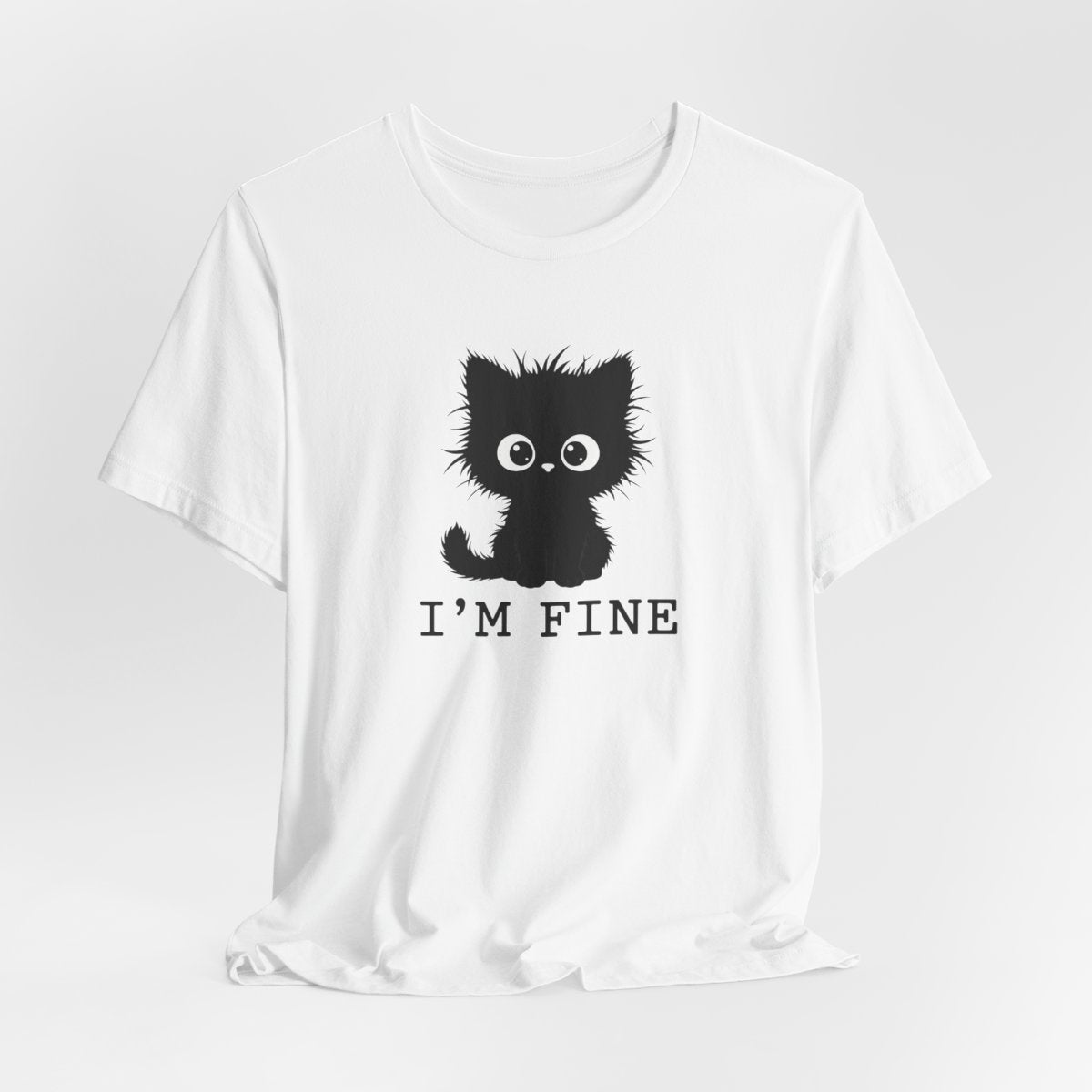 I'm Fine Cat Tee | Funny Spooky Black Cat Halloween Shirt