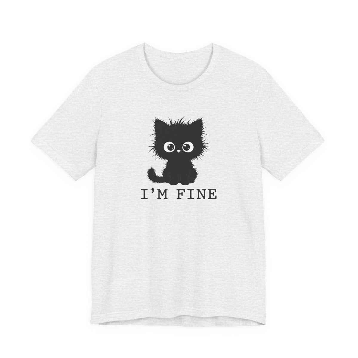 I'm Fine Cat Tee | Funny Spooky Black Cat Halloween Shirt