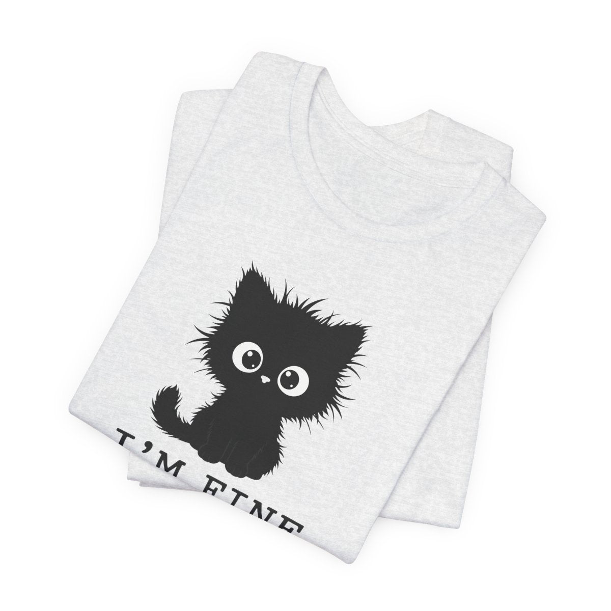 I'm Fine Cat Tee | Funny Spooky Black Cat Halloween Shirt