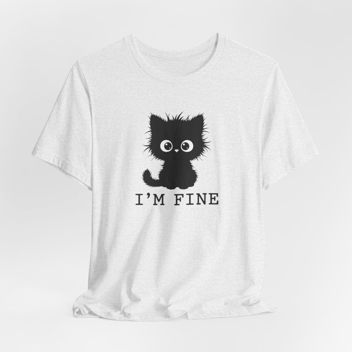 I'm Fine Cat Tee | Funny Spooky Black Cat Halloween Shirt