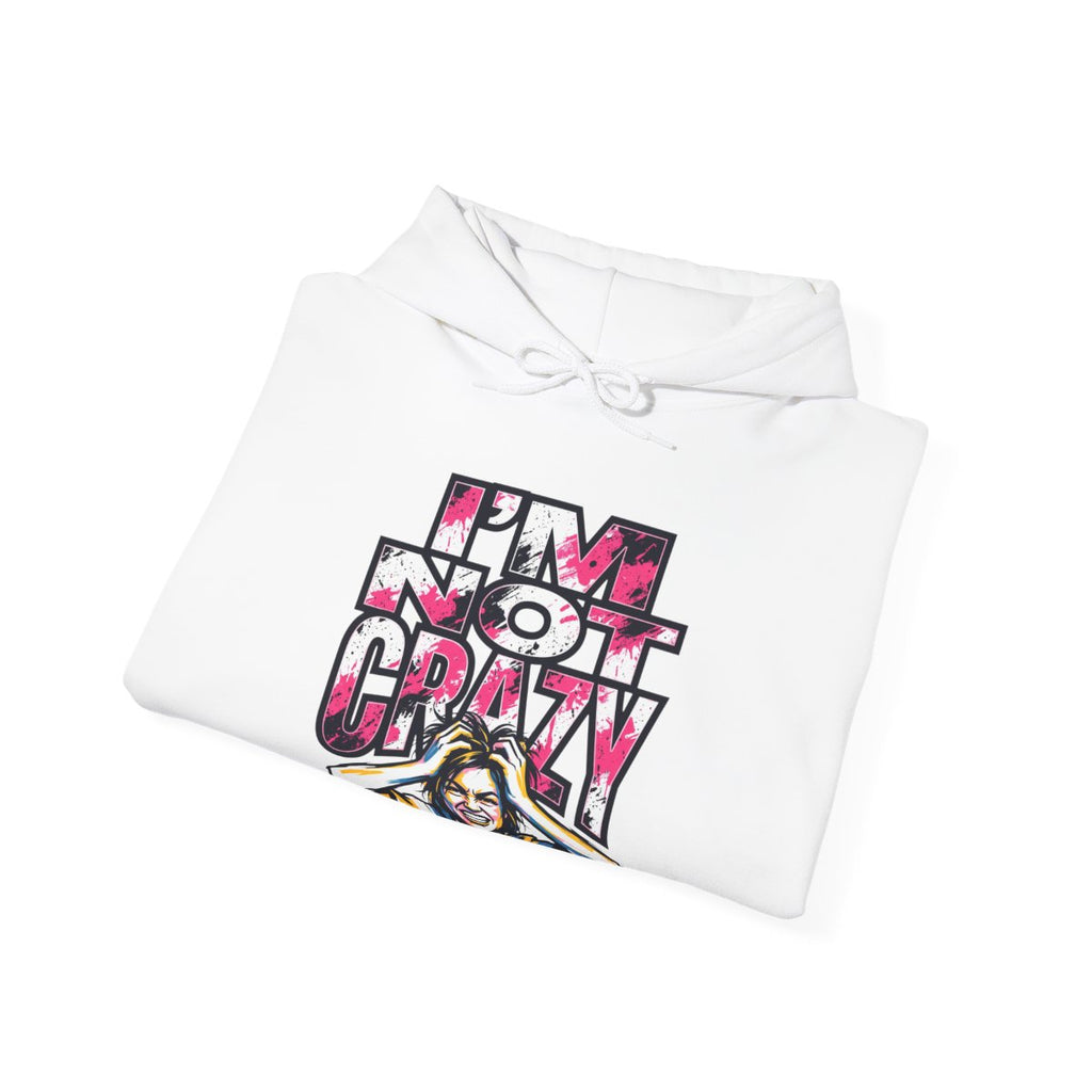 I'm Not Crazy Hoodie | Funny Sarcastic Statement Graphic Sweatshirt