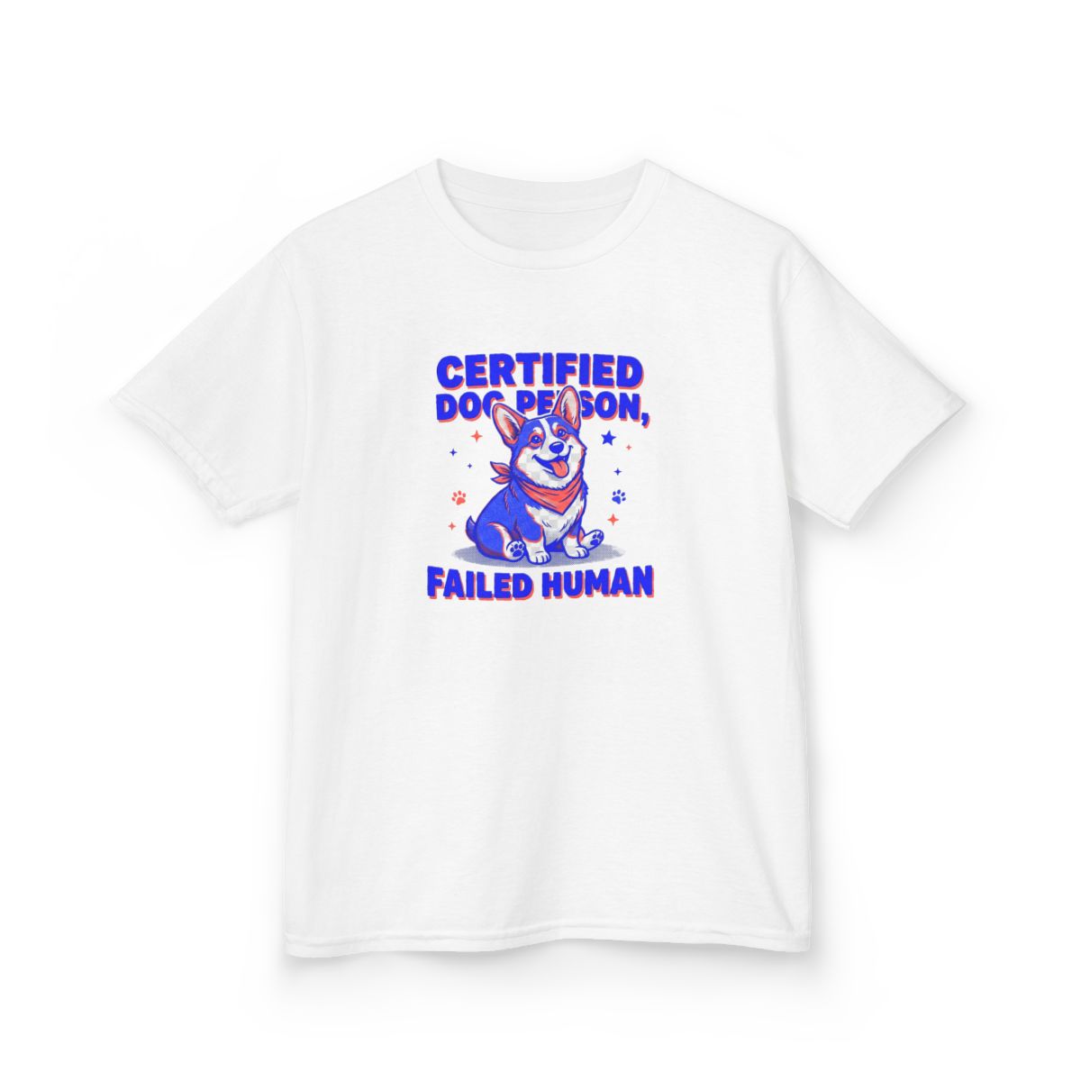 Kids Certified Dog Person Failed Human Tee | Funny Youth Corgi Dog Lover Shirt
