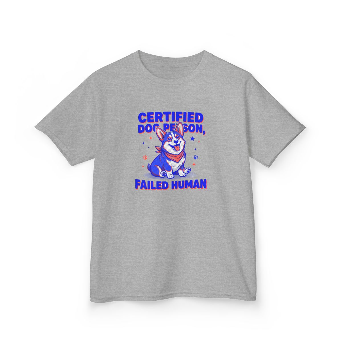 Kids Certified Dog Person Failed Human Tee | Funny Youth Corgi Dog Lover Shirt