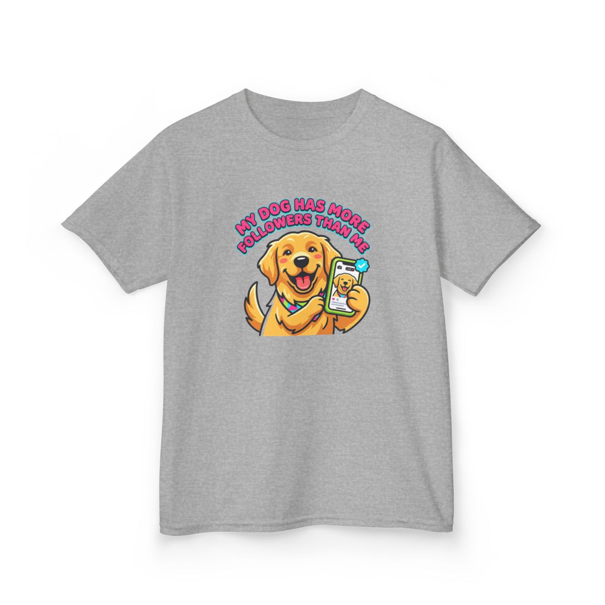 Kids My Dog Has More Followers Tee | Funny Youth Golden Retriever Dog Lover Shirt