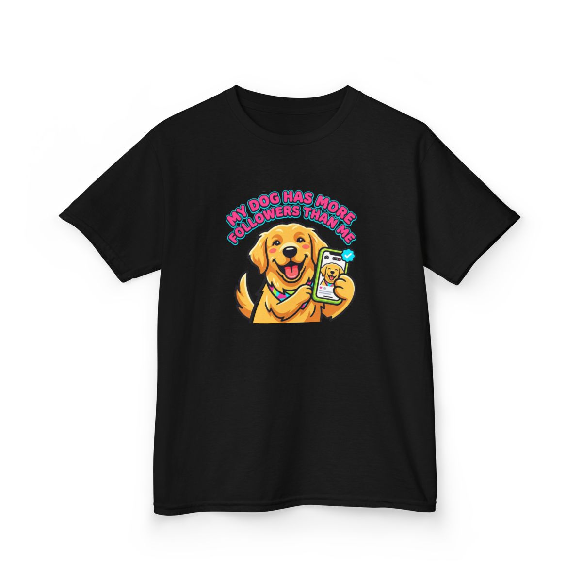 Kids My Dog Has More Followers Tee | Funny Youth Golden Retriever Dog Lover Shirt