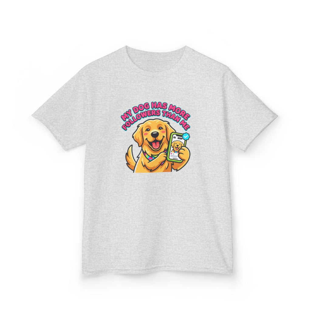 Kids My Dog Has More Followers Tee | Funny Youth Golden Retriever Dog Lover Shirt