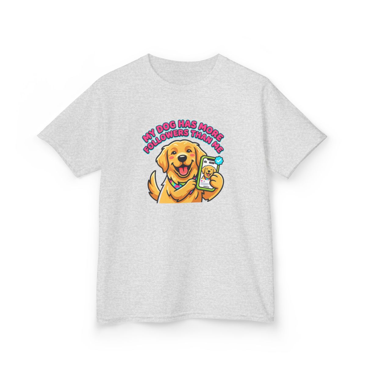 Kids My Dog Has More Followers Tee | Funny Youth Golden Retriever Dog Lover Shirt