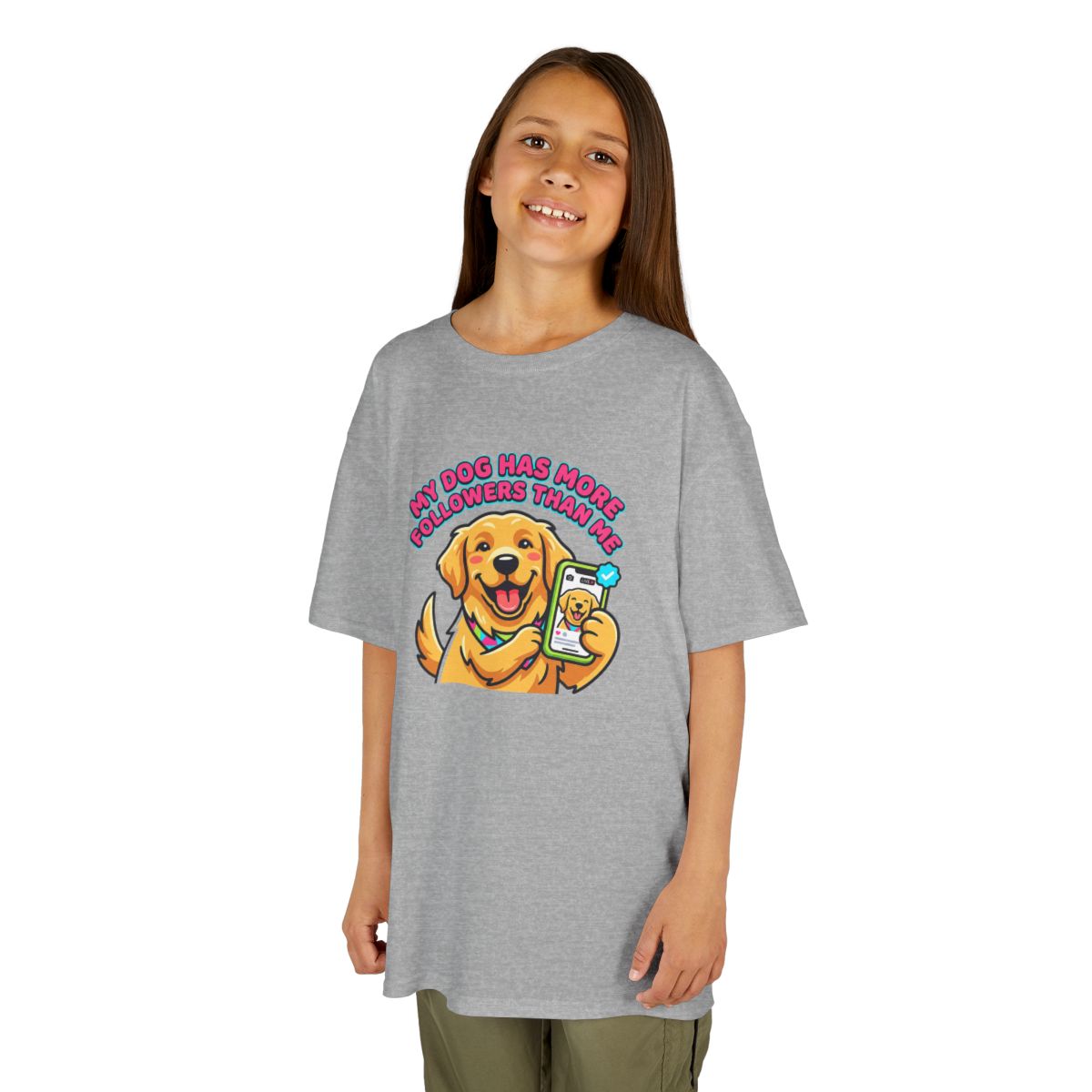 Kids My Dog Has More Followers Tee | Funny Youth Golden Retriever Dog Lover Shirt