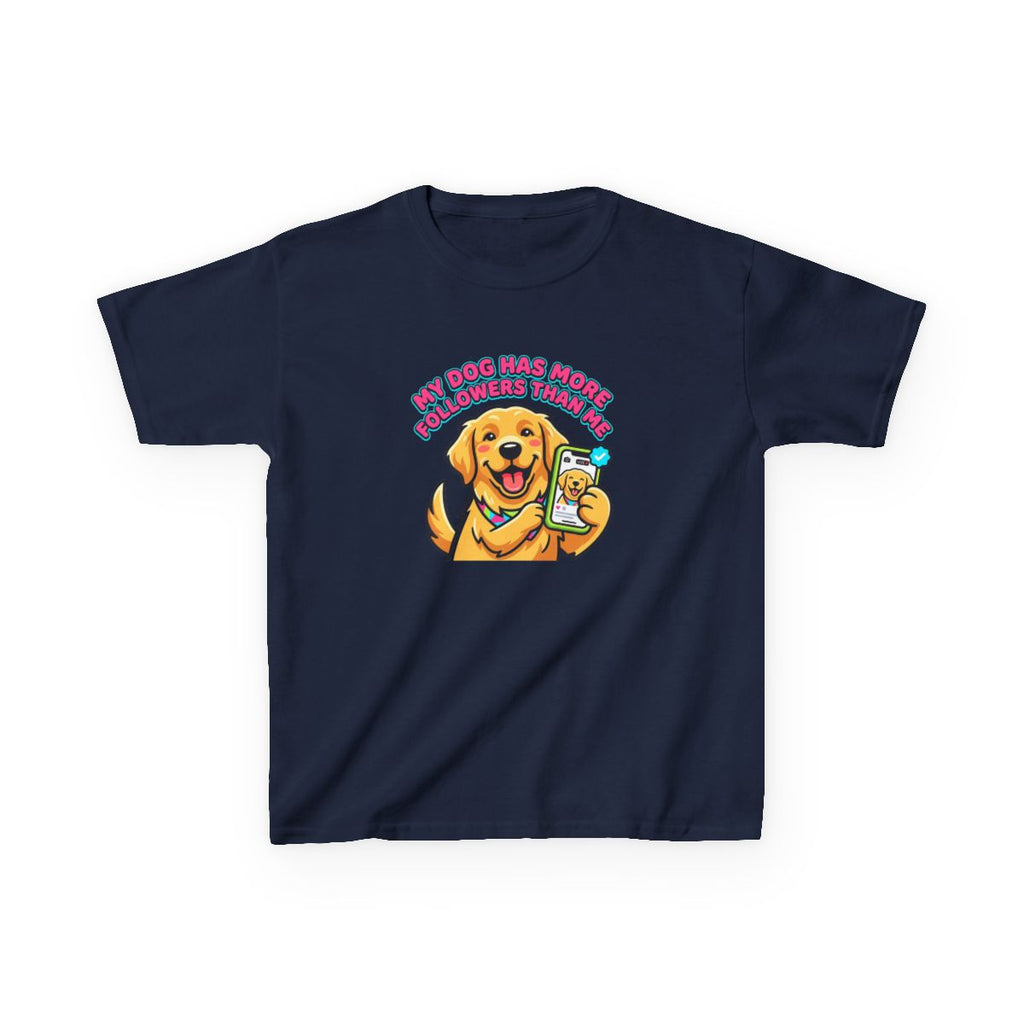 Kids My Dog Has More Followers Tee | Funny Youth Golden Retriever Dog Lover Shirt