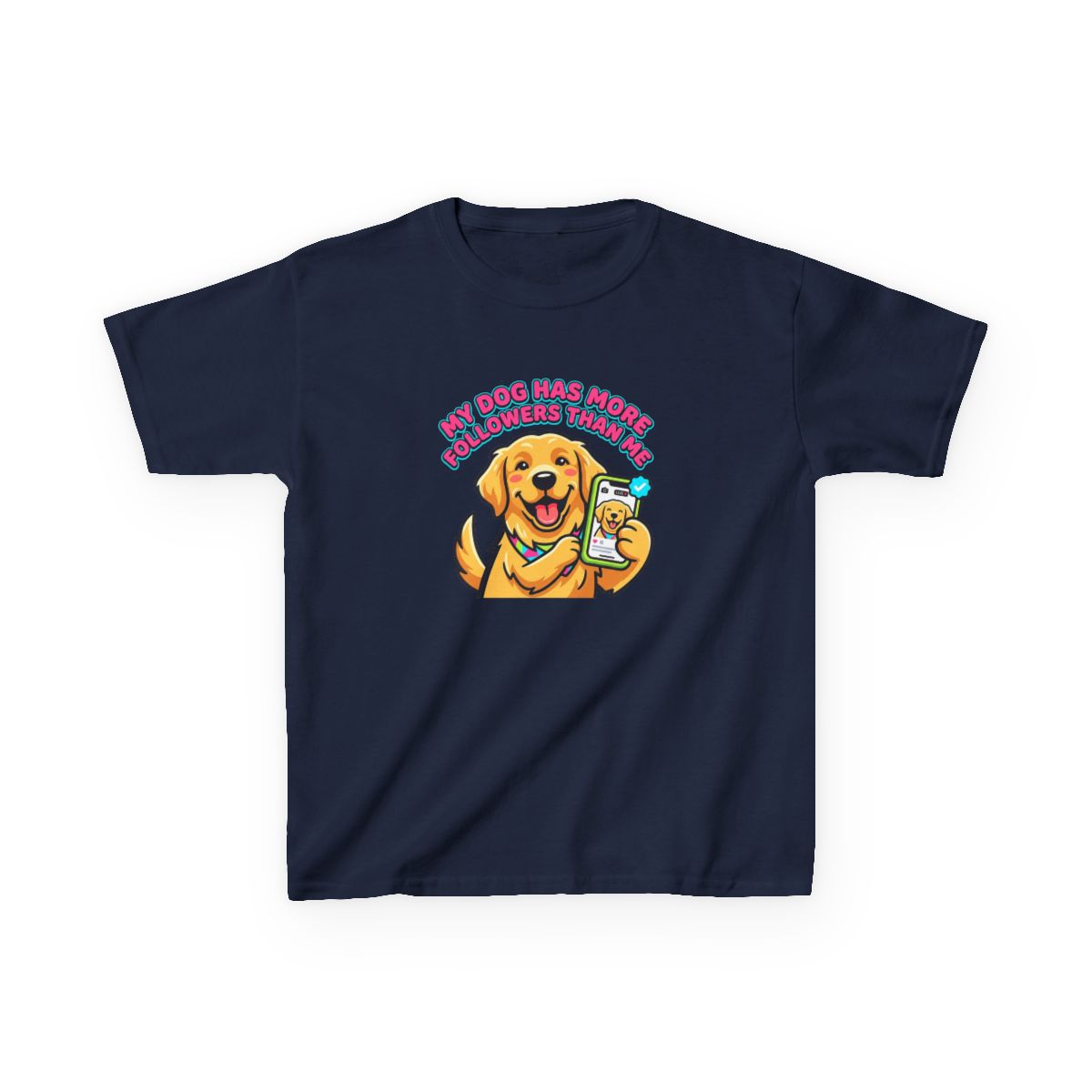 Kids My Dog Has More Followers Tee | Funny Youth Golden Retriever Dog Lover Shirt