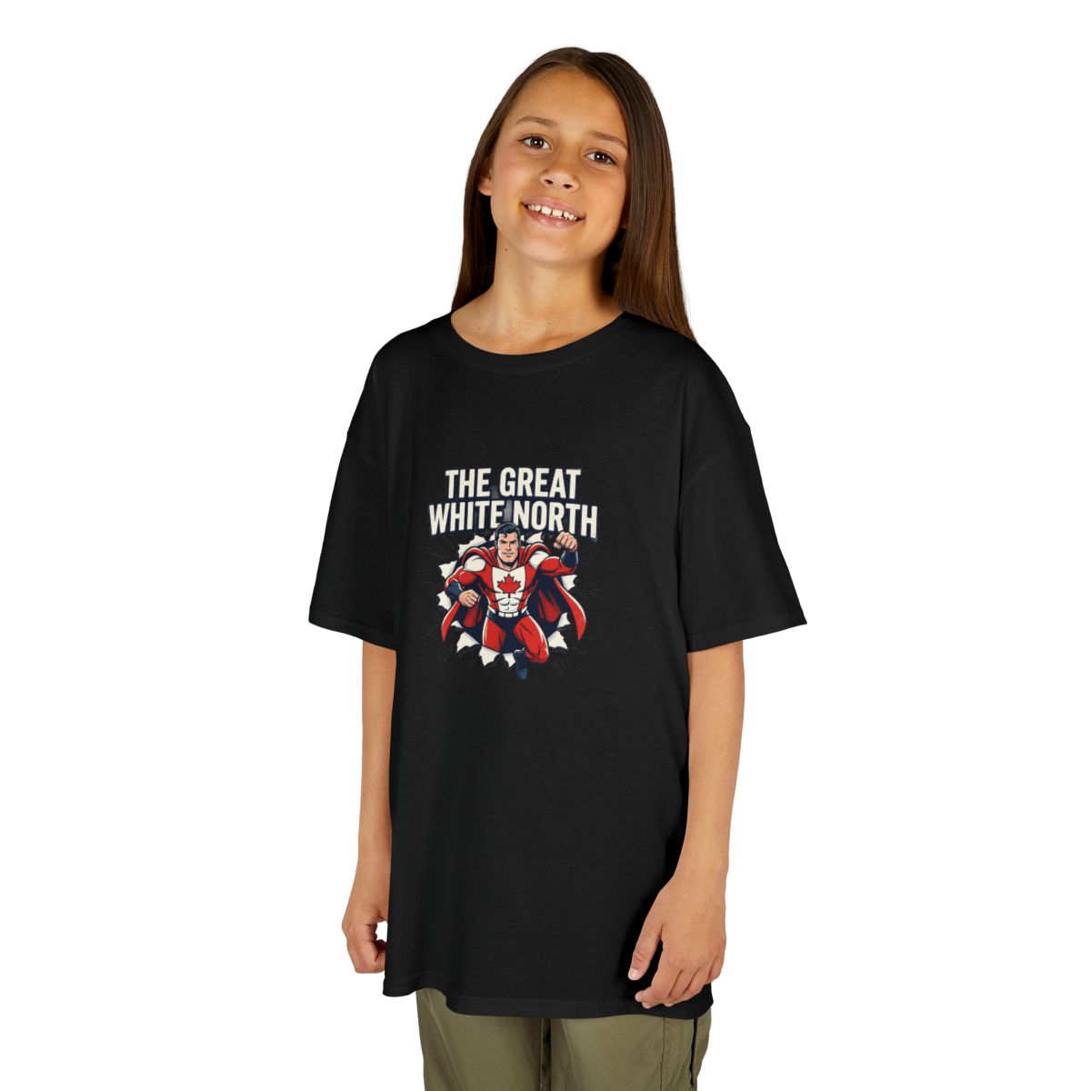 Kids The Great White North Tee | Canadian Superhero, Youth Canada Pride
