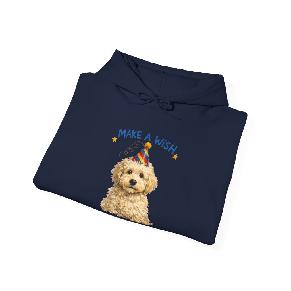 Make a Wish Dog Hoodie | Funny Doodle Birthday Sweatshirt