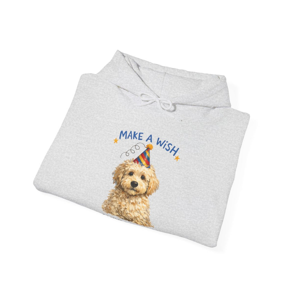 Make a Wish Dog Hoodie | Funny Doodle Birthday Sweatshirt