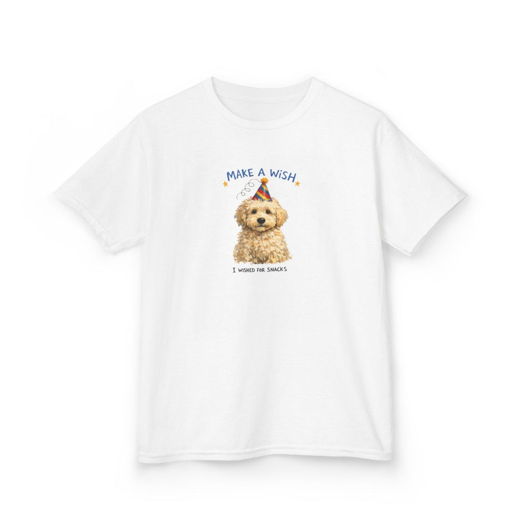 Make a Wish Dog Kids Tee | Funny Doodle Birthday Youth Shirt