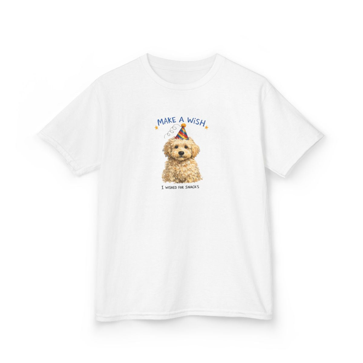 Make a Wish Dog Kids Tee | Funny Doodle Birthday Youth Shirt