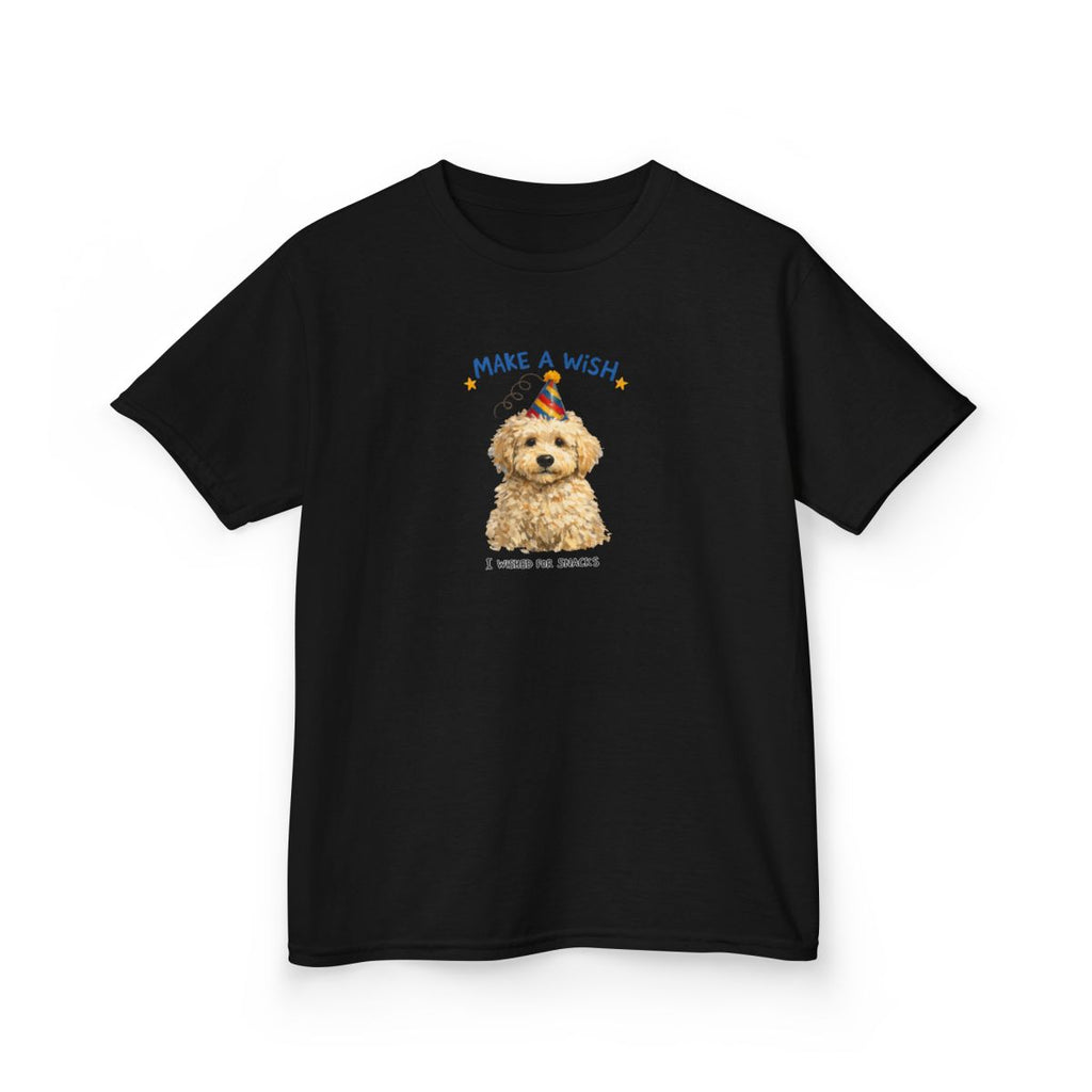 Make a Wish Dog Kids Tee | Funny Doodle Birthday Youth Shirt