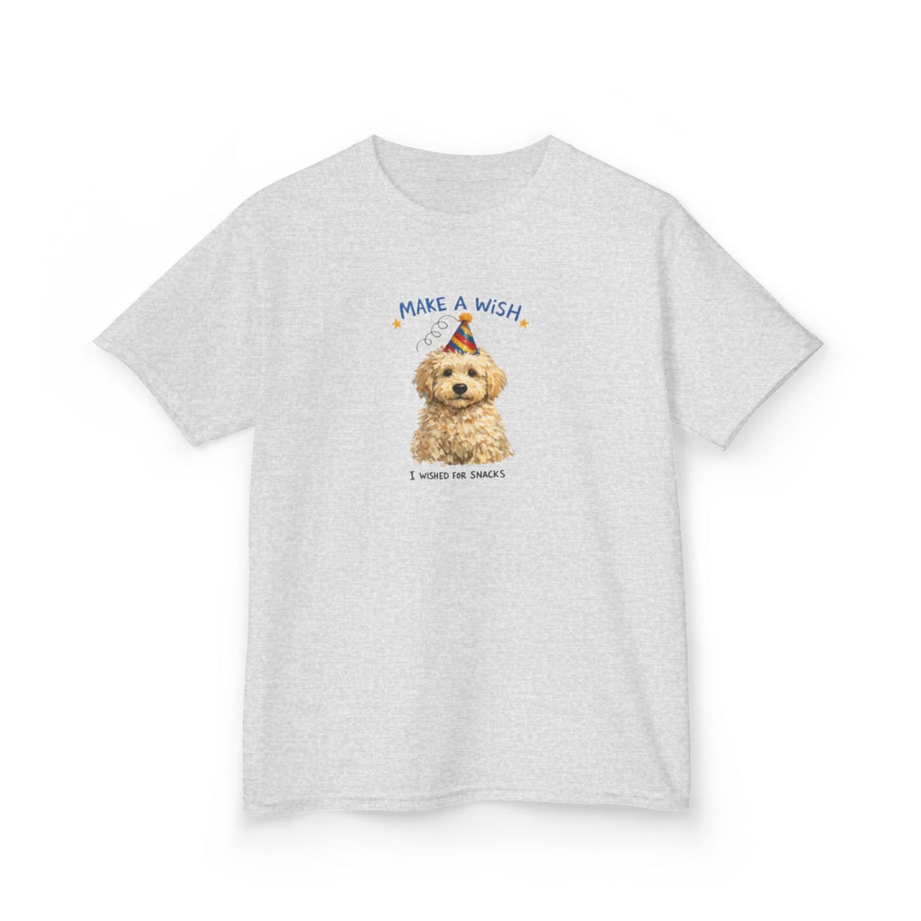 Make a Wish Dog Kids Tee | Funny Doodle Birthday Youth Shirt