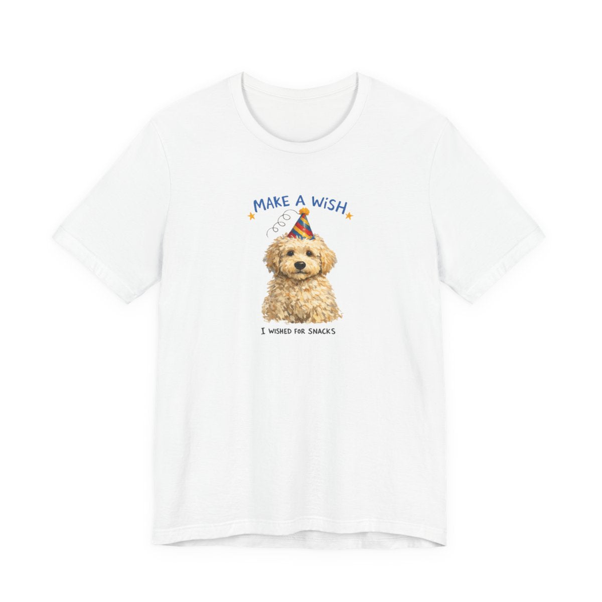 Make a Wish Dog Tee | Funny Doodle Birthday Graphic Shirt