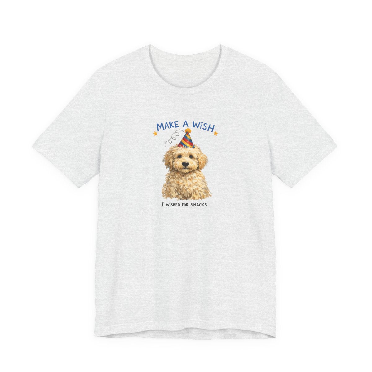 Make a Wish Dog Tee | Funny Doodle Birthday Graphic Shirt