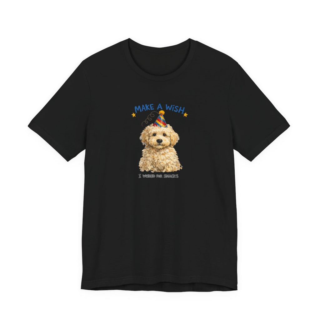 Make a Wish Dog Tee | Funny Doodle Birthday Graphic Shirt