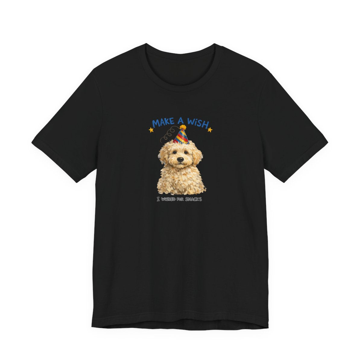 Make a Wish Dog Tee | Funny Doodle Birthday Graphic Shirt