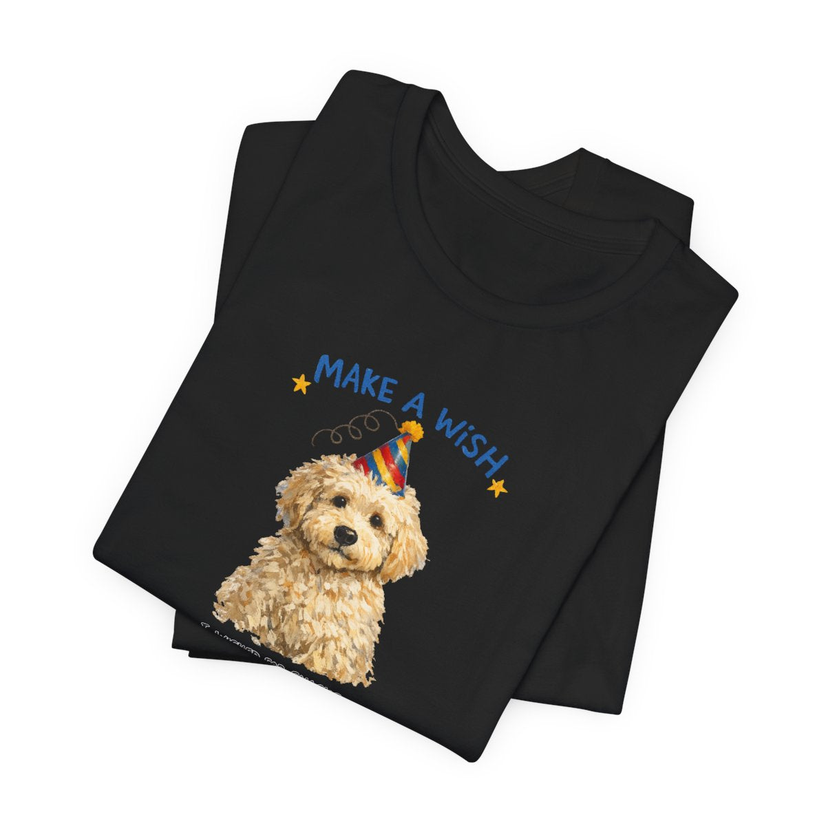 Make a Wish Dog Tee | Funny Doodle Birthday Graphic Shirt