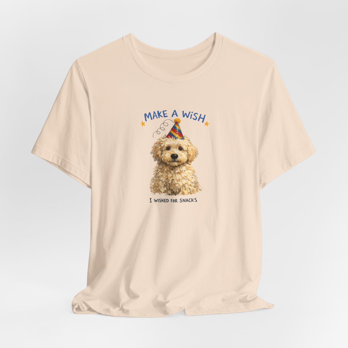 Make a Wish Dog Tee | Funny Doodle Birthday Graphic Shirt