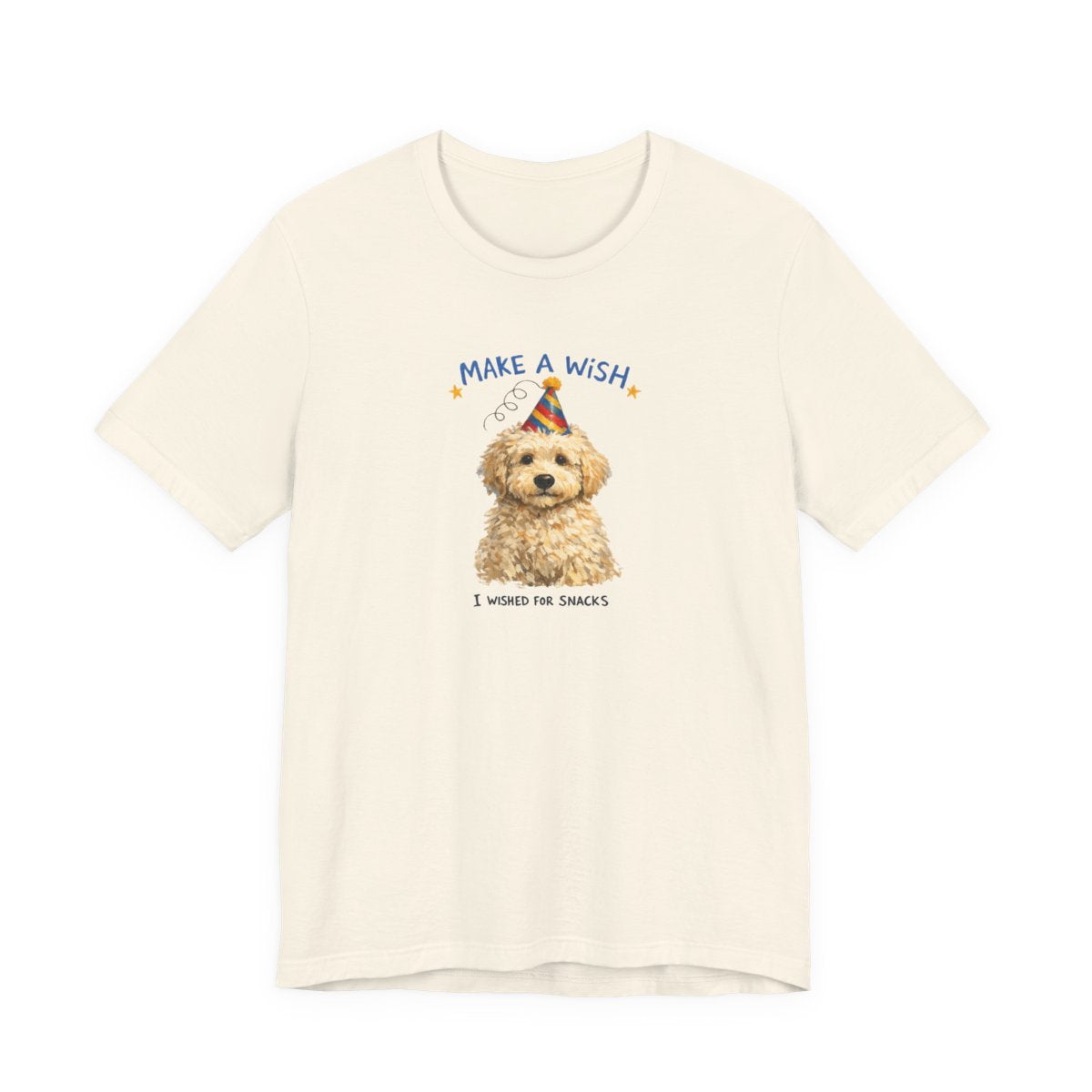 Make a Wish Dog Tee | Funny Doodle Birthday Graphic Shirt