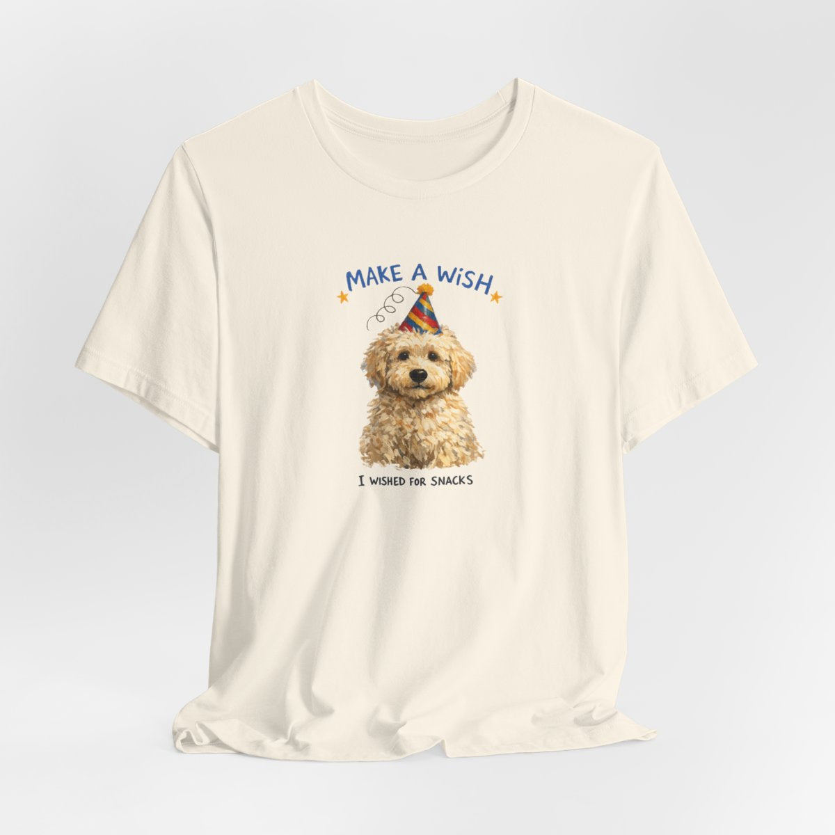 Make a Wish Dog Tee | Funny Doodle Birthday Graphic Shirt