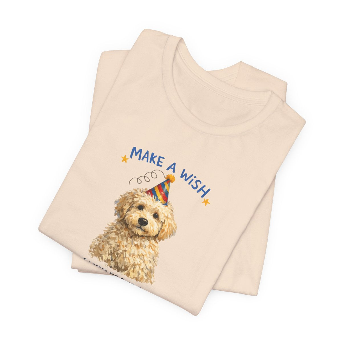 Make a Wish Dog Tee | Funny Doodle Birthday Graphic Shirt