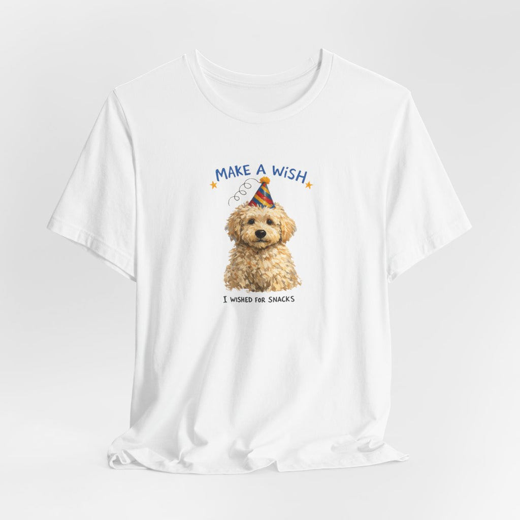 Make a Wish Dog Tee | Funny Doodle Birthday Graphic Shirt