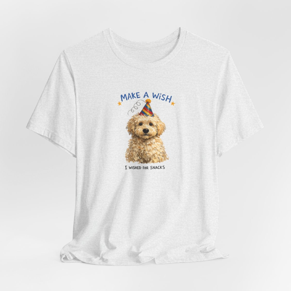 Make a Wish Dog Tee | Funny Doodle Birthday Graphic Shirt
