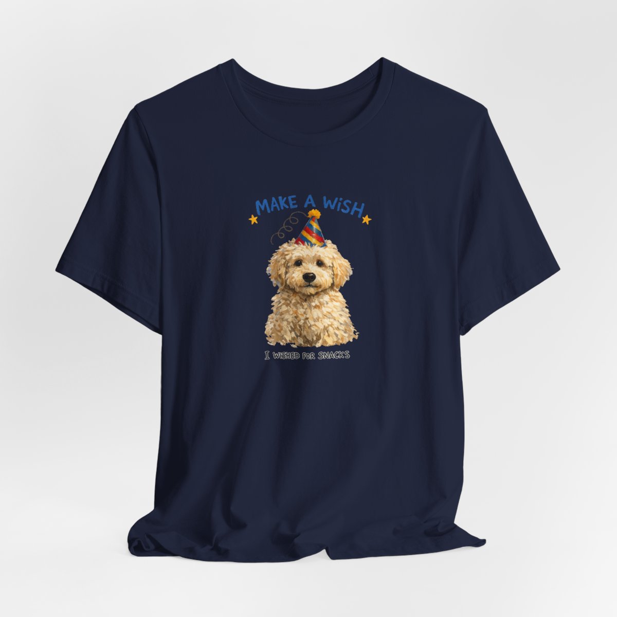 Make a Wish Dog Tee | Funny Doodle Birthday Graphic Shirt