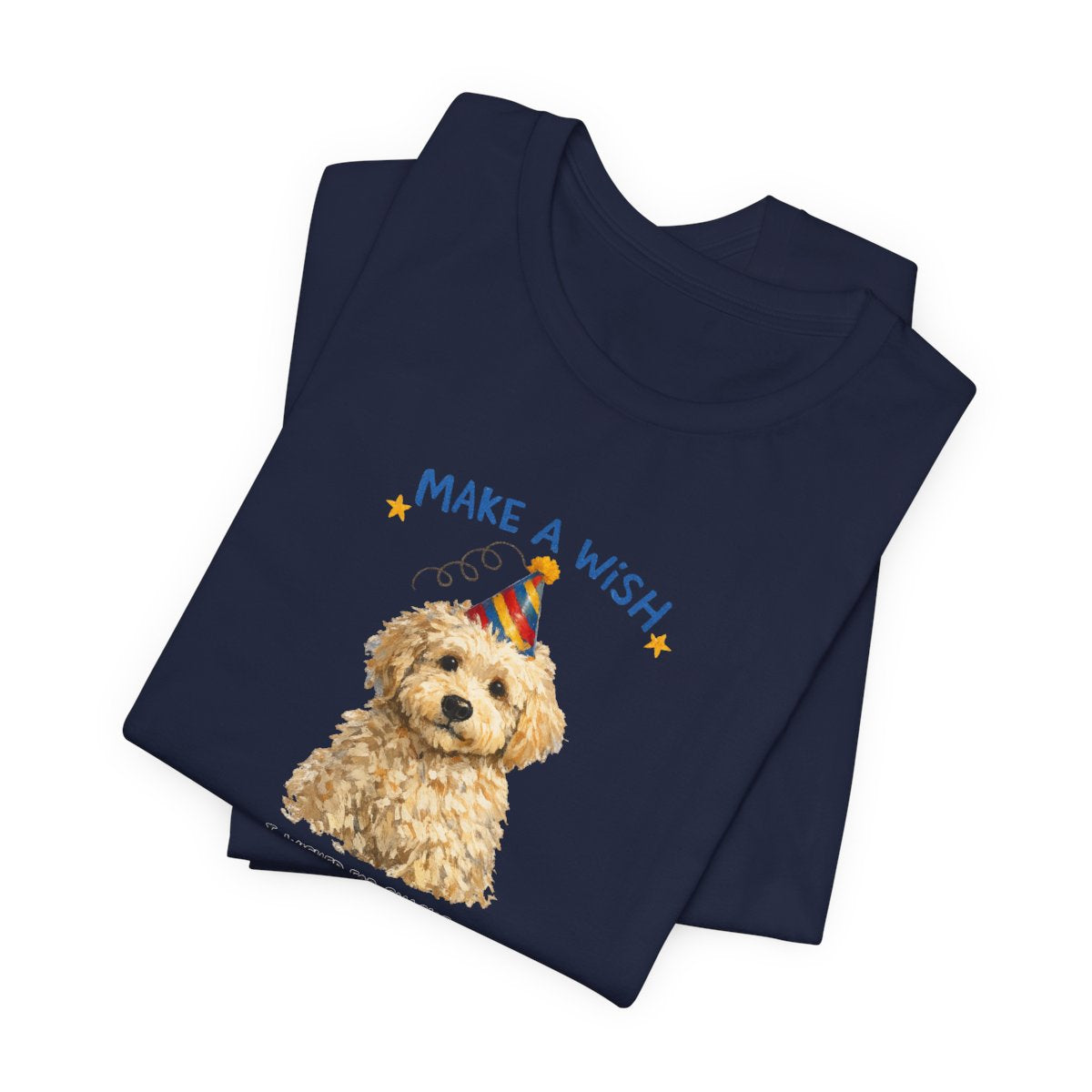 Make a Wish Dog Tee | Funny Doodle Birthday Graphic Shirt