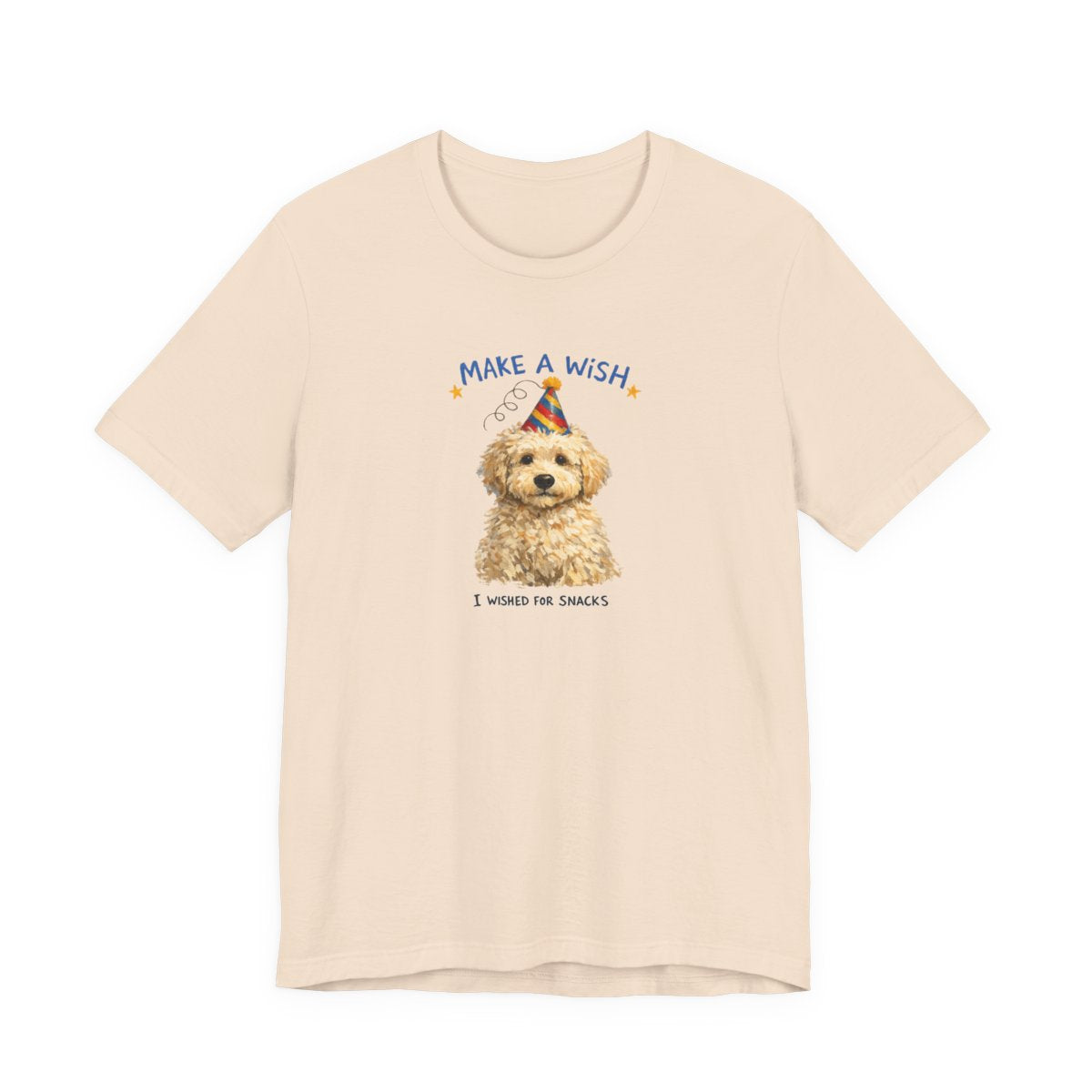 Make a Wish Dog Tee | Funny Doodle Birthday Graphic Shirt