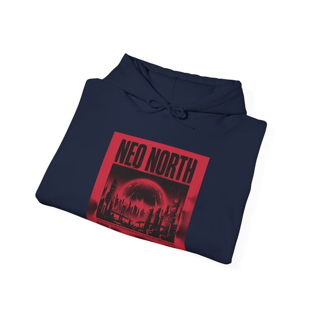 Neo North Hoodie | Retro Cyberpunk Sci-Fi Poster Streetwear