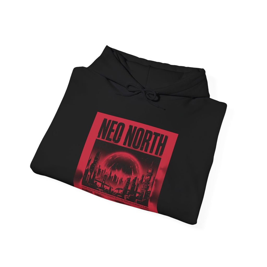Neo North Hoodie | Retro Cyberpunk Sci-Fi Poster Streetwear