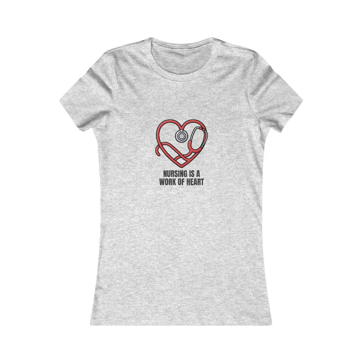Nursing Is a Work of Heart Women's Tee | Nurse Gift Fitted Shirt