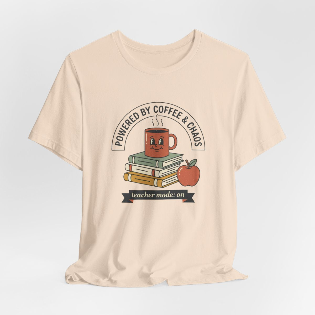 Powered by Coffee & Chaos Teacher Tee | Funny Back to School Shirt