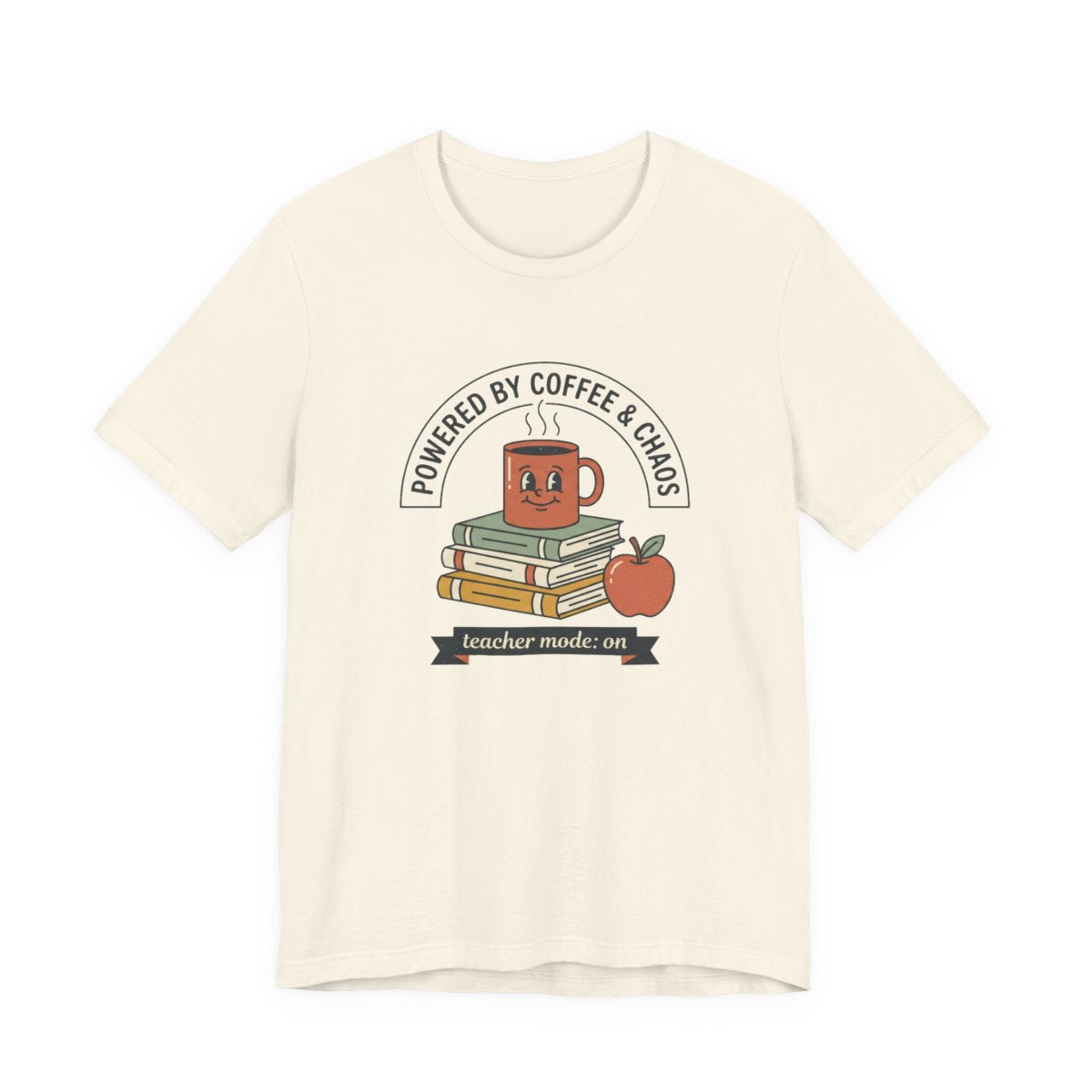 Powered by Coffee & Chaos Teacher Tee | Funny Back to School Shirt
