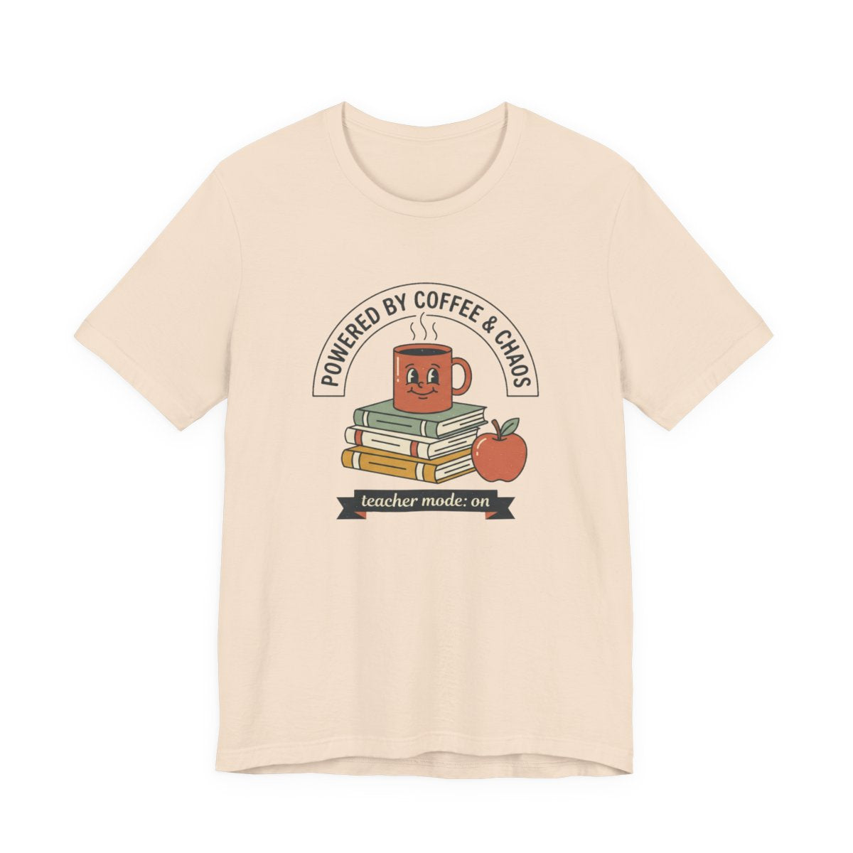 Powered by Coffee & Chaos Teacher Tee | Funny Back to School Shirt