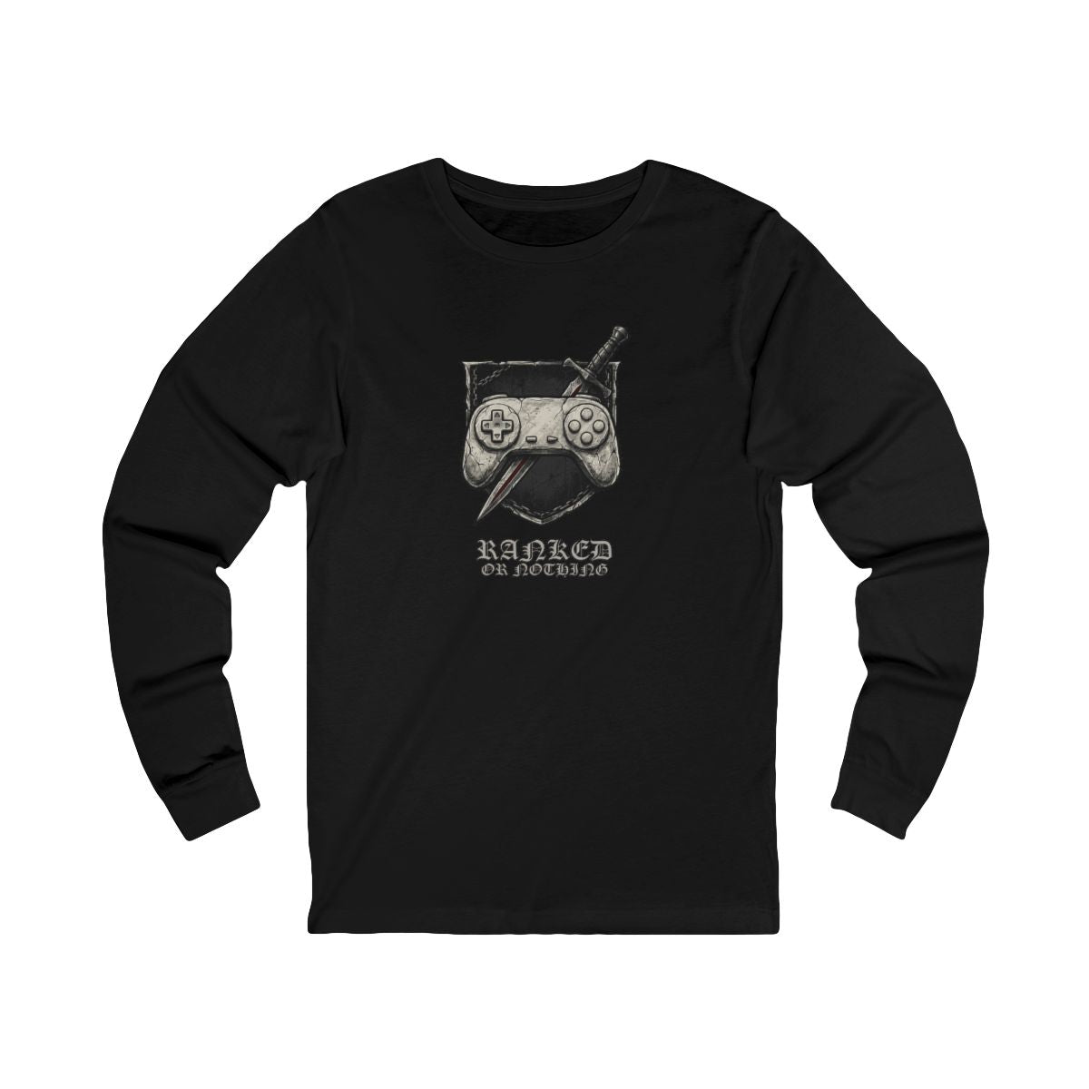 Ranked or Nothing Long Sleeve Tee | Hardcore Gamer Streetwear Shirt