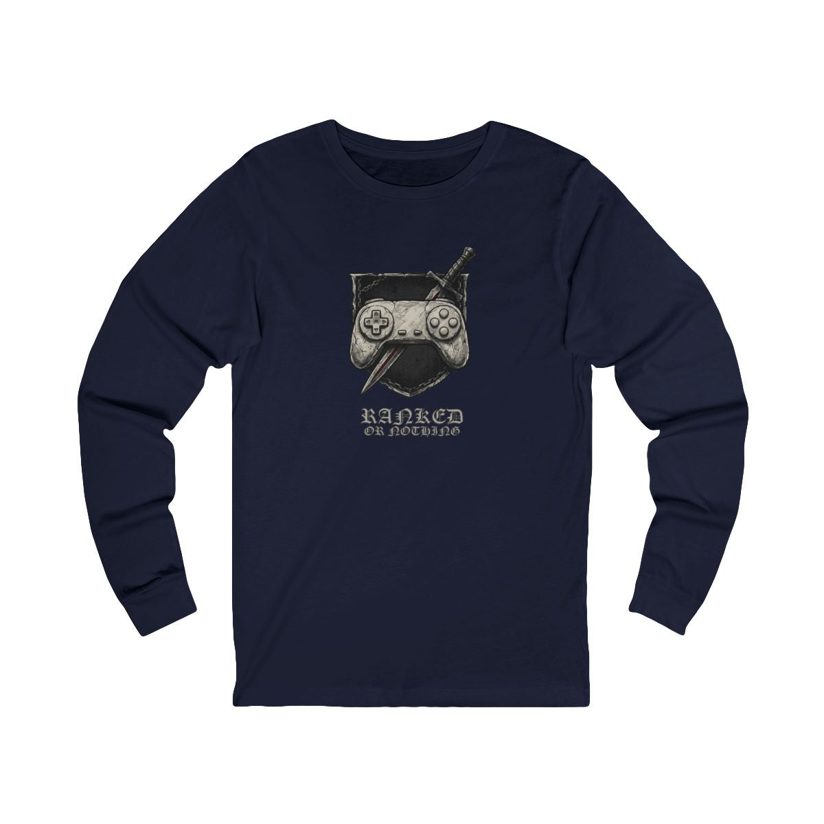 Ranked or Nothing Long Sleeve Tee | Hardcore Gamer Streetwear Shirt