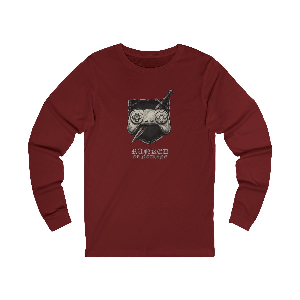 Ranked or Nothing Long Sleeve Tee | Hardcore Gamer Streetwear Shirt